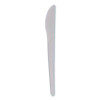 Plantware Compostable Cutlery, Knife, Plastic, Pearl White, 50/Pack, 20 Packs/Carton