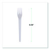 Plantware Compostable Cutlery, Fork, Plastic, Pearl White, 50/Pack, 20 Packs/Carton