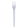 Plantware Compostable Cutlery, Fork, Plastic, Pearl White, 50/Pack, 20 Packs/Carton