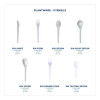 Plantware Compostable Cutlery, Spoon, Plastic, Pearl White, 50/Pack, 20 Pack/Carton
