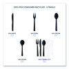 100% Recycled Content Cutlery, Fork, Plastic, Black, 50/Pack, 20 Packs/Carton