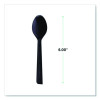 100% Recycled Content Cutlery, Spoon, Plastic, Black, 50/Pack, 20 Pack/Carton