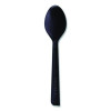 100% Recycled Content Cutlery, Spoon, Plastic, Black, 50/Pack, 20 Pack/Carton