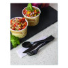 100% Recycled Content Cutlery Kit, Heavyweight Fork/Knife/Soup Spoon/Spoon, Plastic, Black, 250/Carton