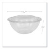Renewable And Compostable Salad Bowls With Lids, 24 Oz, Clear, Plastic, 50/Pack, 3 Packs/Carton