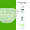 Renewable And Compostable Salad Bowls With Lids, 32 Oz, Clear, Plastic, 50/Pack, 3 Packs/Carton