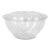 Renewable And Compostable Salad Bowls With Lids, 32 Oz, Clear, Plastic, 50/Pack, 3 Packs/Carton