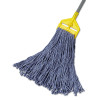 Cotton/Synthetic Cut-End Blend Mop Head, 24 Oz, 1" Band, Blue, 12/Carton