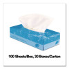 Boxed Facial Tissue, 2-Ply, White, 100 Sheets/Box, 30 Boxes/Carton