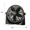 16" Super-Circulation 3-Speed Tilt Fan, Plastic, Black