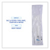 Six-Piece Cutlery Kit, Heavyweight, Fork/Knife/Napkin/Pepper/Salt/Spoon, Plastic, White, 250/Carton