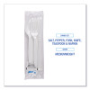 Six-Piece Cutlery Kit, Mediumweight, Fork/Knife/Napkin/Pepper/Salt/Spoon, Plastic, White, 250/Carton