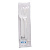 Six-Piece Cutlery Kit, Mediumweight, Fork/Knife/Napkin/Pepper/Salt/Spoon, Plastic, White, 250/Carton
