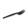 Plastic Cutlery, Heavy Mediumweight Forks, Black, 1,000/Carton