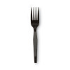 Plastic Cutlery, Heavy Mediumweight Forks, Black, 1,000/Carton