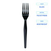 Heavyweight Polystyrene Cutlery, Fork, Plastic, Black, 1,000/Carton
