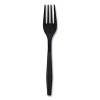 Heavyweight Wrapped Polypropylene Cutlery, Fork, Plastic, Black, 1,000/Carton