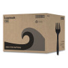 Heavyweight Wrapped Polypropylene Cutlery, Fork, Plastic, Black, 1,000/Carton