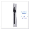 Heavyweight Wrapped Polypropylene Cutlery, Fork, Plastic, Black, 1,000/Carton
