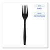 Heavyweight Wrapped Polypropylene Cutlery, Fork, Plastic, Black, 1,000/Carton