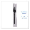 Heavyweight Wrapped Polypropylene Cutlery, Fork, Plastic, Black, 1,000/Carton