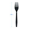 Heavyweight Polypropylene Cutlery, Fork, Plastic, Black, 1,000/Carton