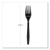 Heavyweight Polypropylene Cutlery, Fork, Plastic, Black, 1,000/Carton