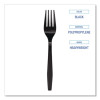 Heavyweight Polypropylene Cutlery, Fork, Plastic, Black, 1,000/Carton