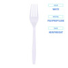 Heavyweight Polypropylene Cutlery, Fork, Plastic, White, 1,000/Carton