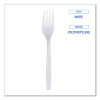 Heavyweight Wrapped Polypropylene Cutlery, Fork, Plastic, White, 1,000/Carton