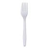 Heavyweight Wrapped Polypropylene Cutlery, Fork, Plastic, White, 1,000/Carton