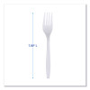 Heavyweight Wrapped Polypropylene Cutlery, Fork, Plastic, White, 1,000/Carton