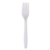 Heavyweight Wrapped Polypropylene Cutlery, Fork, Plastic, White, 1,000/Carton