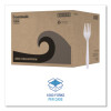 Heavyweight Wrapped Polypropylene Cutlery, Fork, Plastic, White, 1,000/Carton