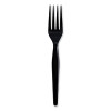 Heavyweight Wrapped Polystyrene Cutlery, Fork, Plastic, Black, 1,000/Carton