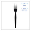 Heavyweight Wrapped Polystyrene Cutlery, Fork, Plastic, Black, 1,000/Carton