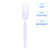 Mediumweight Polystyrene Cutlery, Fork, Plastic, White, 100/Box, 10 Boxes/Carton
