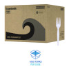 Mediumweight Polystyrene Cutlery, Fork, Plastic, White, 100/Box, 10 Boxes/Carton