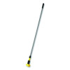 Gripper Vinyl-Covered Aluminum Mop Handle, 1.13" Dia x 60", Gray/Yellow
