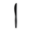 Plastic Cutlery, Heavy Mediumweight Knife, Black, 1,000/Carton