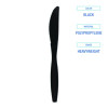 Heavyweight Polypropylene Cutlery, Knife, Plastic, Black, 1,000/Carton