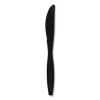 Heavyweight Polypropylene Cutlery, Knife, Plastic, Black, 1,000/Carton