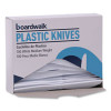 Mediumweight Polystyrene Cutlery, Knife, Plastic, White, 100/Box