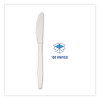 Mediumweight Polystyrene Cutlery, Knife, Plastic, White, 100/Box