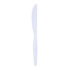 Mediumweight Polystyrene Cutlery, Knife, Plastic, White, 100/Box, 10 Boxes/Carton
