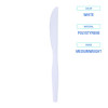 Mediumweight Polystyrene Cutlery, Knife, Plastic, White, 100/Box, 10 Boxes/Carton