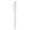 Mediumweight Polystyrene Cutlery, Knife, Plastic, White, 100/Box, 10 Boxes/Carton