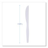 Mediumweight Polystyrene Cutlery, Knife, Plastic, White, 100/Box, 10 Boxes/Carton