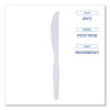 Mediumweight Polystyrene Cutlery, Knife, Plastic, White, 100/Box, 10 Boxes/Carton