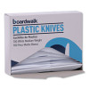 Mediumweight Polystyrene Cutlery, Knife, Plastic, White, 100/Box, 10 Boxes/Carton